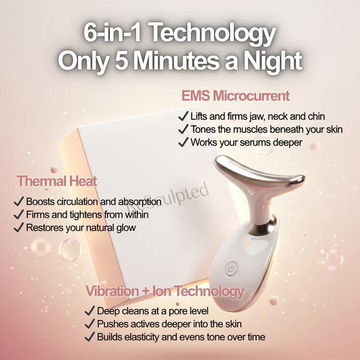 TheraNeck EMS RED LIGHT THERAPY FACE NECK LIFT WRINKLE REMOVER TIGHTEN MASSAGER
