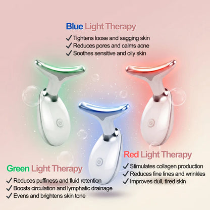 TheraNeck EMS RED LIGHT THERAPY FACE NECK LIFT WRINKLE REMOVER TIGHTEN MASSAGER