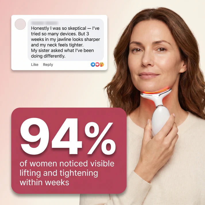 TheraNeck EMS RED LIGHT THERAPY FACE NECK LIFT WRINKLE REMOVER TIGHTEN MASSAGER