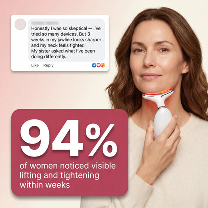 TheraNeck EMS RED LIGHT THERAPY FACE NECK LIFT WRINKLE REMOVER TIGHTEN MASSAGER